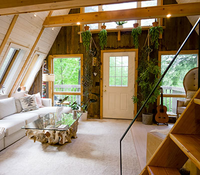 Elegant home interior design showcasing modern decor and lighting